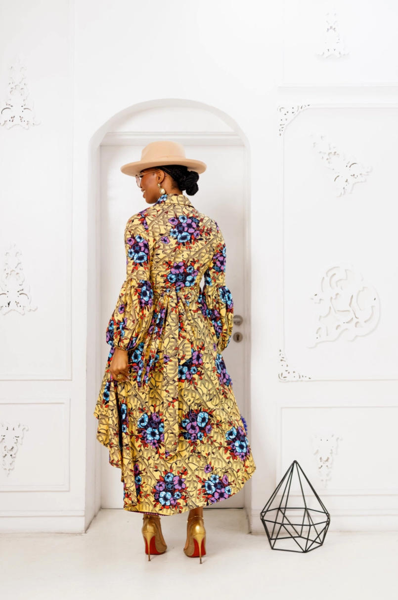 Moyo African Print Hi-Low Wrap Dress