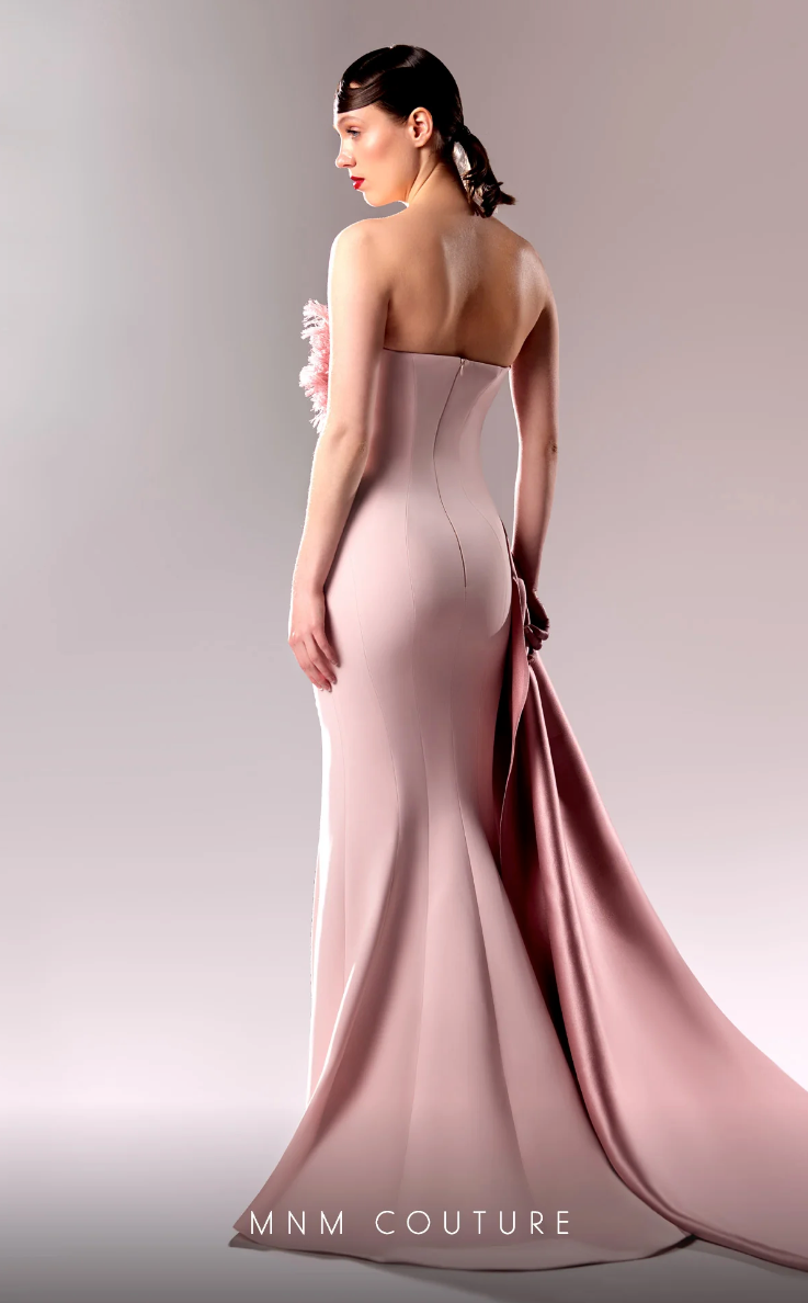 Pleated Long Mermaid Gown