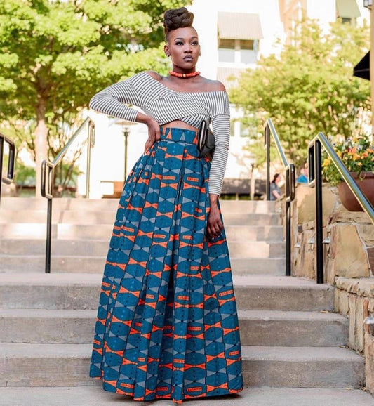 African Print Oseme Maxi Skirt