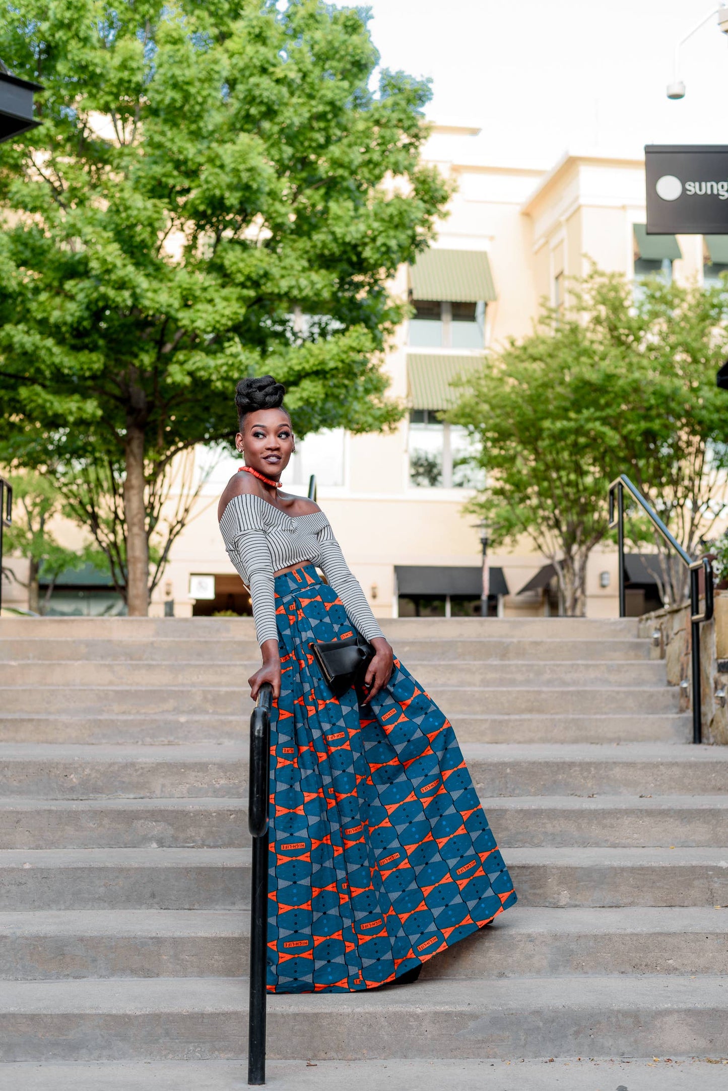 African Print Oseme Maxi Skirt