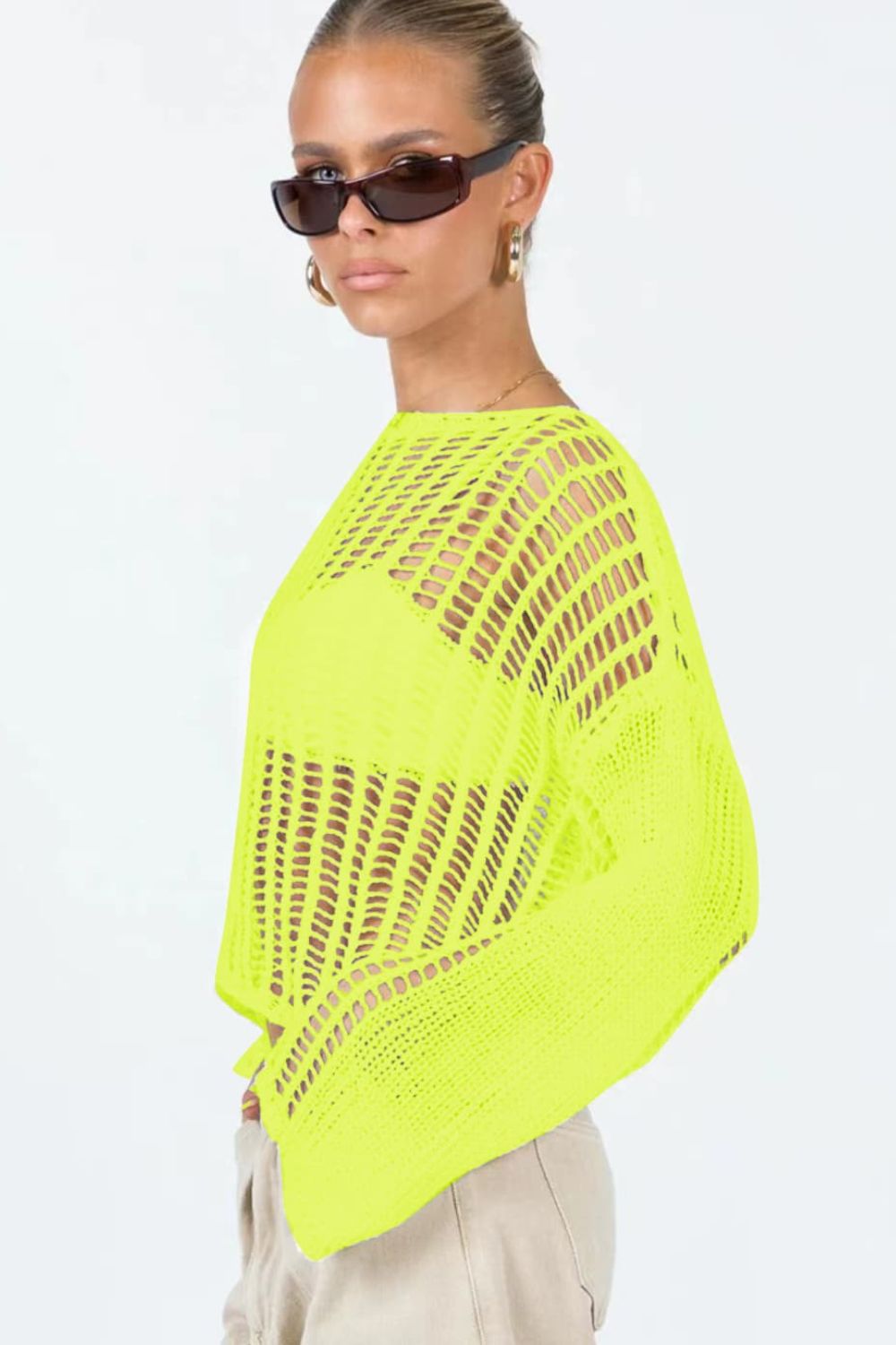 Boat Neck Long Sleeve Cover Up
